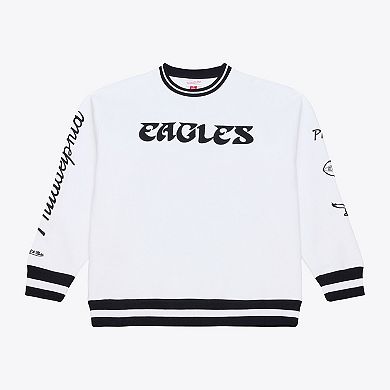 Men's Mitchell & Ness White Philadelphia Eagles Arctic Fleece Sweatshirt