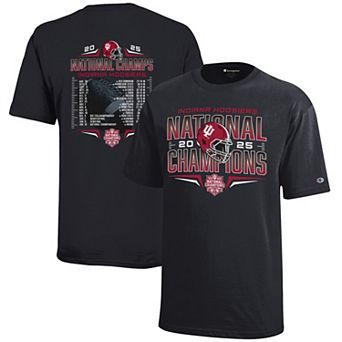 Youth Champion Black Indiana Hoosiers College Football Playoff 2025 National Champions Schedule T-Shirt