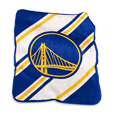 Logo Brands Golden State Warriors 50" x 60" Raschel Stripe Throw Blanket