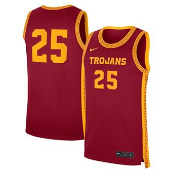 Men's Nike #25 Cardinal USC Trojans Road Replica Basketball Jersey