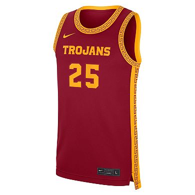 Men's Nike #25 Cardinal USC Trojans Road Replica Basketball Jersey