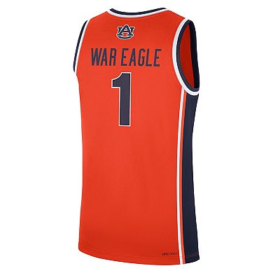 Men's Nike Orange Auburn Tigers #1 Alternate War Eagle Replica Basketball Jersey