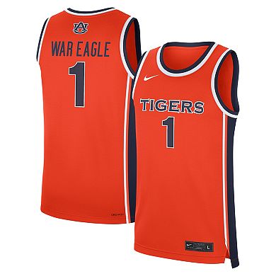 Men's Nike Orange Auburn Tigers #1 Alternate War Eagle Replica Basketball Jersey