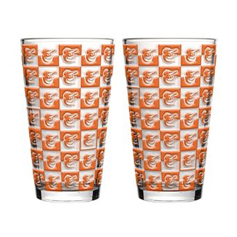 Logo Brands Baltimore Orioles Two-Pack Gridiron Stained 16oz. Pint Glass Set