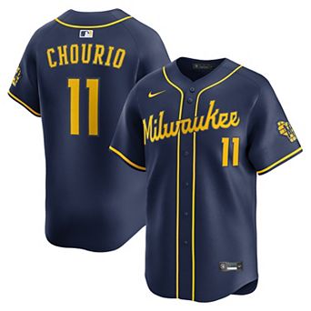 Men's Nike Jackson Chourio Navy Milwaukee Brewers Alternate 2 Limited Jersey
