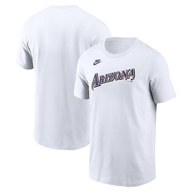 Men's Nike White Arizona Diamondbacks Cooperstown Collection Wordmark T-Shirt