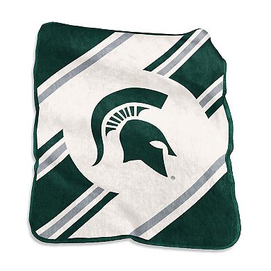 Logo Brands Michigan State Spartans 50" x 60" Raschel Stripe Throw Blanket
