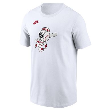 Men's Nike White Cincinnati Reds Cooperstown Collection Logo T-Shirt