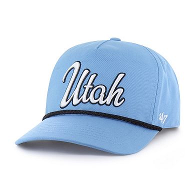 Men's '47 Light Blue Utah Mammoth Overhand Logo Side Patch Adjustable Hitch Hat