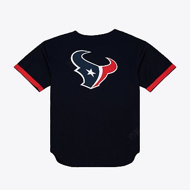 Men's Mitchell & Ness Navy Houston Texans Head Coach Mesh Full-Button Fashion Jersey