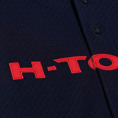 Men's Mitchell & Ness Navy Houston Texans Head Coach Mesh Full-Button Fashion Jersey