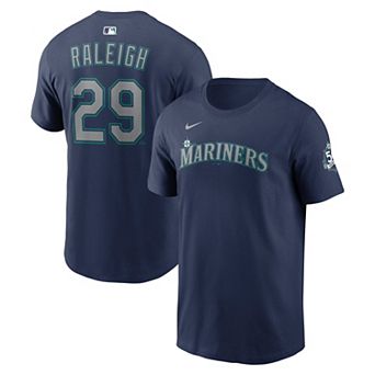 Men's Nike Cal Raleigh Navy Seattle Mariners 50th Season Name & Number T-Shirt