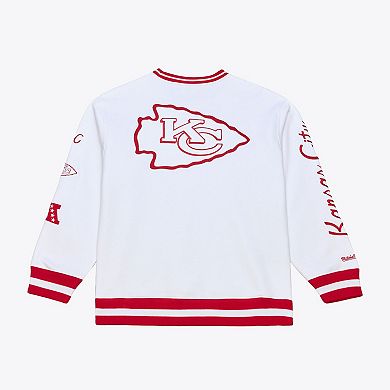 Men's Mitchell & Ness White Kansas City Chiefs Arctic Fleece Sweatshirt