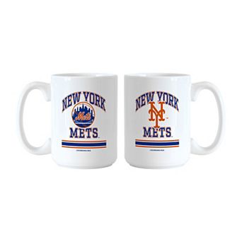 Logo Brands New York Mets 15oz. Current & Throwback Mug Set