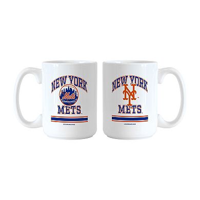 Logo Brands New York Mets 15oz. Current & Throwback Mug Set
