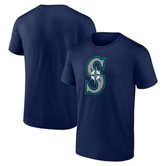 Men's Logo Athletic Navy Seattle Mariners Official Logo T-Shirt