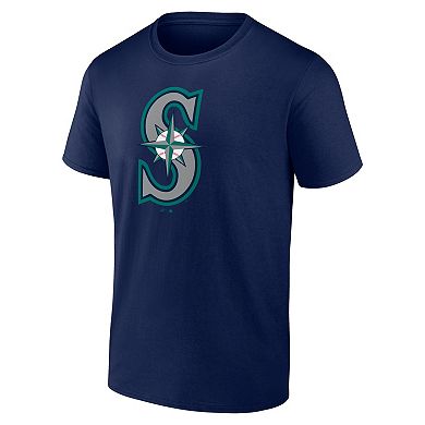 Men's Logo Athletic Navy Seattle Mariners Official Logo T-Shirt