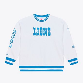 Men's Mitchell & Ness White Detroit Lions Arctic Fleece Sweatshirt