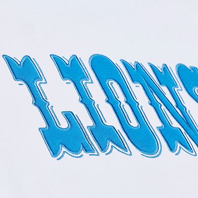 Men's Mitchell & Ness White Detroit Lions Arctic Fleece Sweatshirt