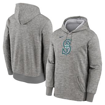 Men's Nike Heather Gray Seattle Mariners Primary Logo Therma Hoodie