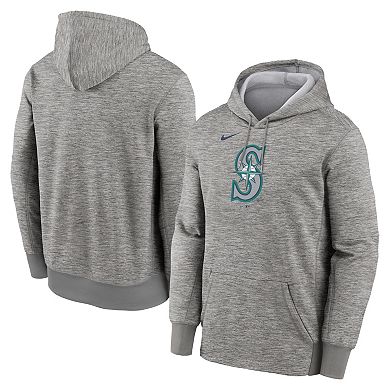 Men's Nike Heather Gray Seattle Mariners Primary Logo Therma Hoodie