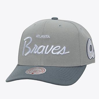 Men's Mitchell & Ness Gray Atlanta Braves Cooperstown Thunderstorm Head Coach Pro-Crown Adjustable Hat
