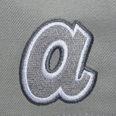 Men's Mitchell & Ness Gray Atlanta Braves Cooperstown Thunderstorm Head Coach Pro-Crown Adjustable Hat