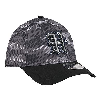 Men's New Era Black Houston Texans Camo A-Frame 39THIRTY Flex Hat