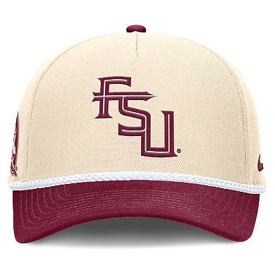 Unisex Nike Natural Florida State Seminoles 2026 Primetime Natural 5-Panel Rope 2-Tone Rise Hat