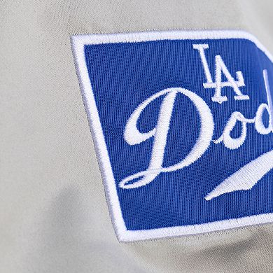 Men's Mitchell & Ness Gray Los Angeles Dodgers Thunderstorm Head Coach Lightweight Satin Full-Snap Jacket