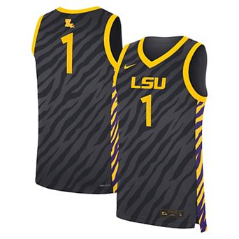 Unisex Nike #1 Anthracite LSU Tigers Replica Basketball Jersey