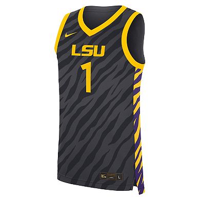 Unisex Nike #1 Anthracite LSU Tigers Replica Basketball Jersey