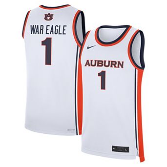 Men's Nike White Auburn Tigers #1 Home War Eagle Replica Basketball Jersey
