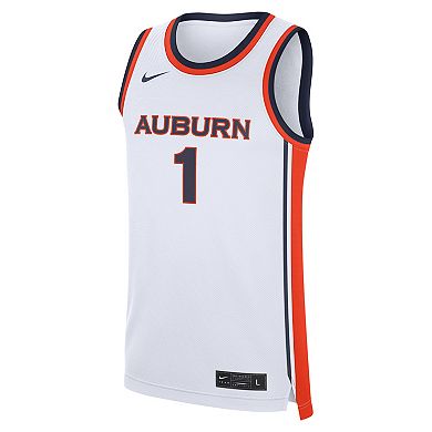 Men's Nike White Auburn Tigers #1 Home War Eagle Replica Basketball Jersey
