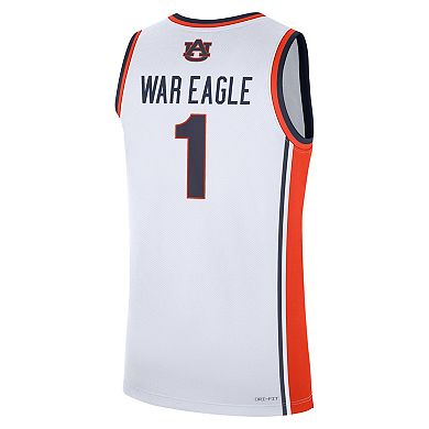 Men's Nike White Auburn Tigers #1 Home War Eagle Replica Basketball Jersey