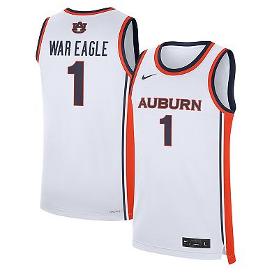 Men's Nike White Auburn Tigers #1 Home War Eagle Replica Basketball Jersey