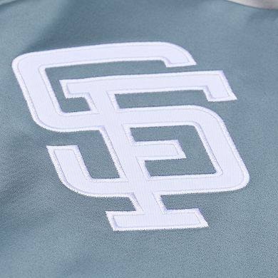 Men's Mitchell & Ness Gray San Francisco Giants Thunderstorm Head Coach Lightweight Satin Full-Snap Jacket