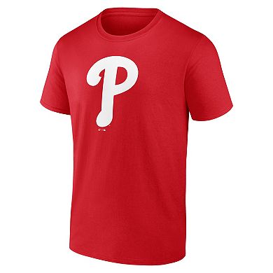 Men's Logo Athletic Red Philadelphia Phillies Official Logo T-Shirt