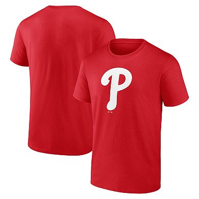 Men's Logo Athletic Red Philadelphia Phillies Official Logo T-Shirt