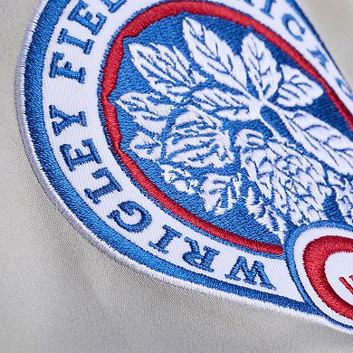 Men's Mitchell & Ness Gray Chicago Cubs Thunderstorm Head Coach Lightweight Satin Full-Snap Jacket