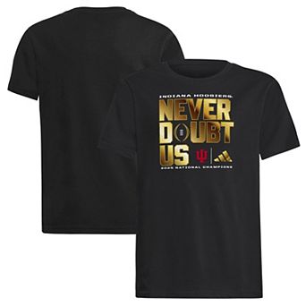 Youth adidas Black Indiana Hoosiers College Football Playoff 2025 National Champions On Field Celebration T-Shirt