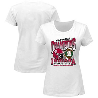 Women's '47 White Indiana Hoosiers College Football Playoff 2025 National Champions Plus Size T-Shirt