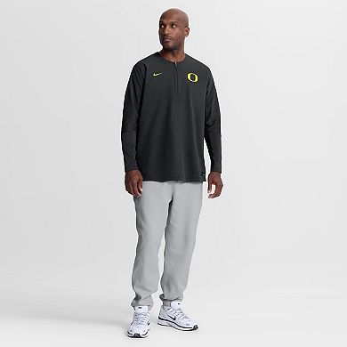 Men's Nike Black Oregon Ducks Dugout Dri-FIT Quarter-Zip Long Sleeve Windshirt