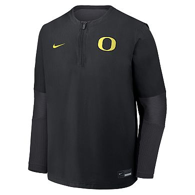 Men's Nike Black Oregon Ducks Dugout Dri-FIT Quarter-Zip Long Sleeve Windshirt