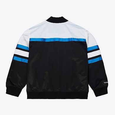 Men's Mitchell & Ness Black Minnesota Timberwolves Hardwood Classics Head Coach Lightweight Satin Full-Snap Jacket