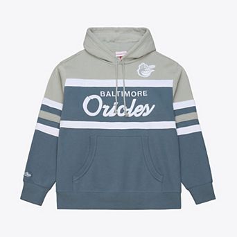 Men's Mitchell & Ness Gray Baltimore Orioles Thunderstorm Head Coach Hoodie