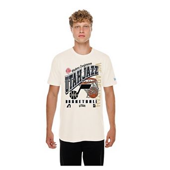 Men's New Era Cream Utah Jazz Oversized City Edition Remix Vintage T-Shirt