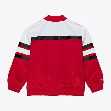 Men's Mitchell & Ness Red Chicago Bulls Hardwood Classics Head Coach Lightweight Satin Full-Snap Jacket