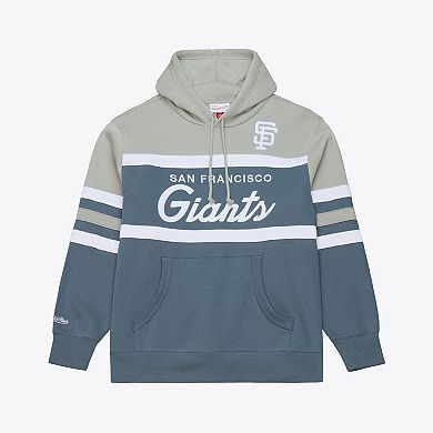 Men's Mitchell & Ness Gray San Francisco Giants Cooperstown Collection Thunderstorm Head Coach Hoodie