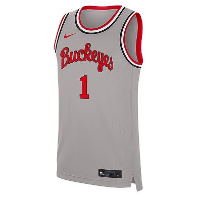 Men's Nike #1 Gray Ohio State Buckeyes Alternate Replica Basketball Jersey